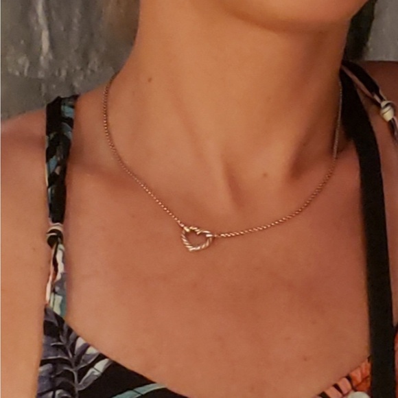 David Yurman Pave Diamond Heart necklace - Picture 6 of 7